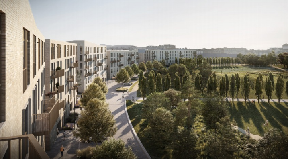 Green light: How the new flats and park will look.