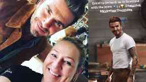 Beckham: The Manchester United legend enjoyed lunch in Glasgow after visiting his whisky distillery in Fife.