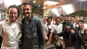 Leith: David Beckham popped into Tom Kitchin's restaurant in Leith.