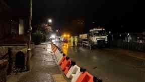 Flooding: Barriers erected in Stonehaven.