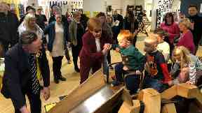 Nicola Sturgeon: Campaigning in Stirling on Wednesday.