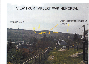 How the pylons will look from the war memorial.
