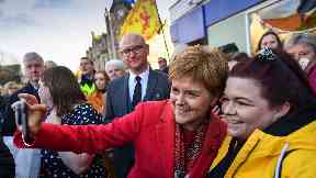 Election: Nicola Sturgeon on the campaign trail in Dalkeith.