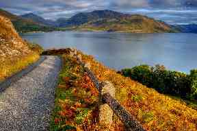 Autumnal colours brighten this scene.