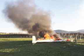 Fire: The aircraft burst into flames.