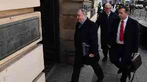 Alex Salmond arrives at the High Court in Edinburgh.