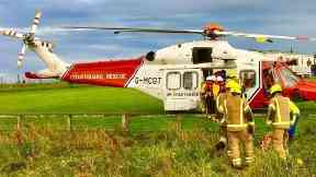 Rescue: Nathan's grandad was airlifted to hospital.