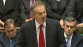 Commons approval: Blair made the case for invasion to Parliament.