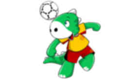 Unofficial Football World Championship mascot Hughie.