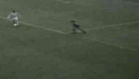 The picture from the 1973 final may be grainy but shows how the additional line was drawn onto the Hampden surface.