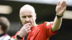 Referee: Mike McCurry in action