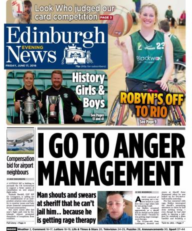 evening scotland edinburgh headlines friday paper front pages