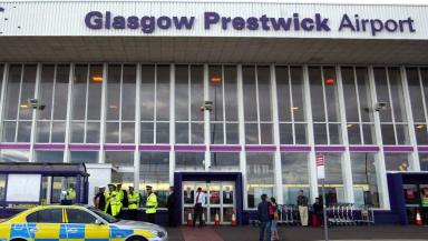 prestwick flight after diverted technical problem standby emergency vehicles were file pic