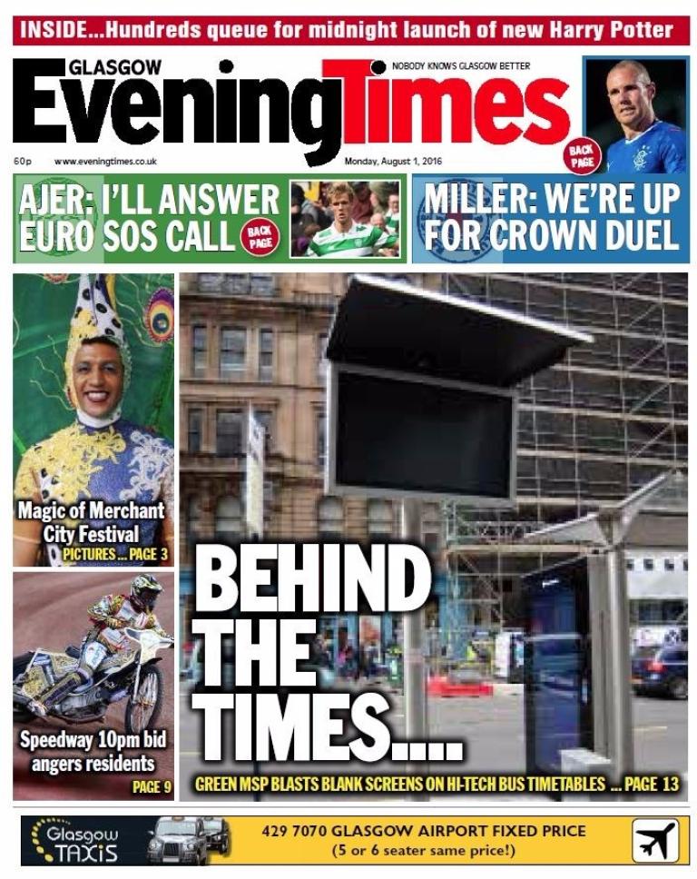 Front pages The evening paper headlines in Scotland on Monday STV News