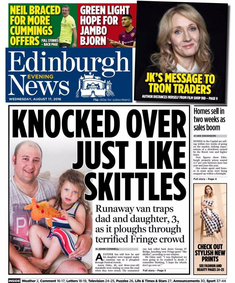 Front Pages The Evening Paper Headlines In Scotland On Wednesday Stv