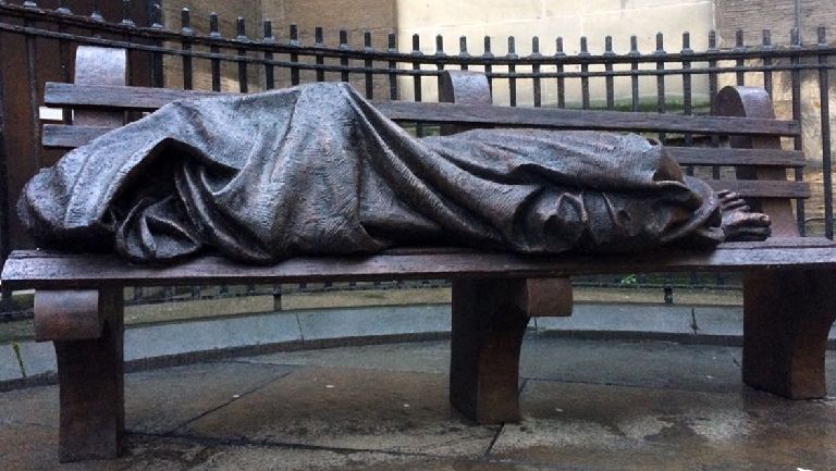 Homeless Jesus sculpture costing £25,000 unveiled